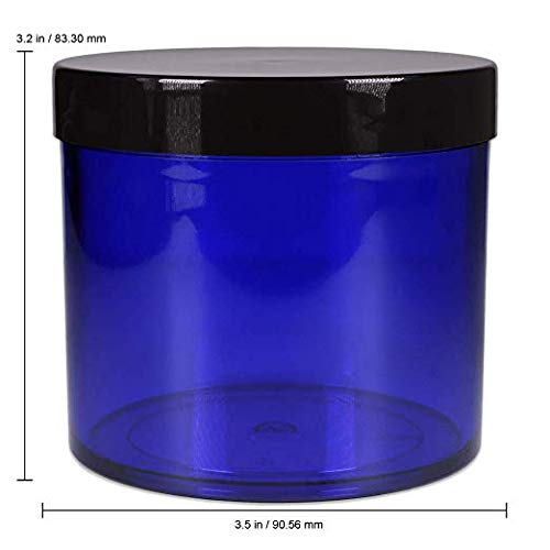 Beauticom 10 Oz. (300G /300Ml) Thick Wall Round Leak Proof Clear Acrylic Jars With Clear Lids For Beauty, Cream, Salves, Scrubs